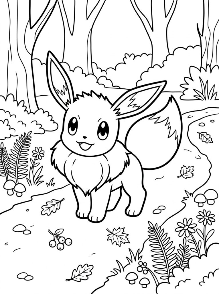 Eevee Kleurplaten (Gratis PDF Printables) 26 - gratis kleurplaat om te printen