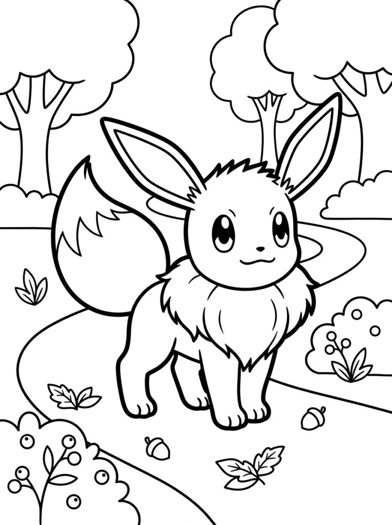 Eevee Kleurplaten (Gratis PDF Printables) 27 - gratis kleurplaat om te printen