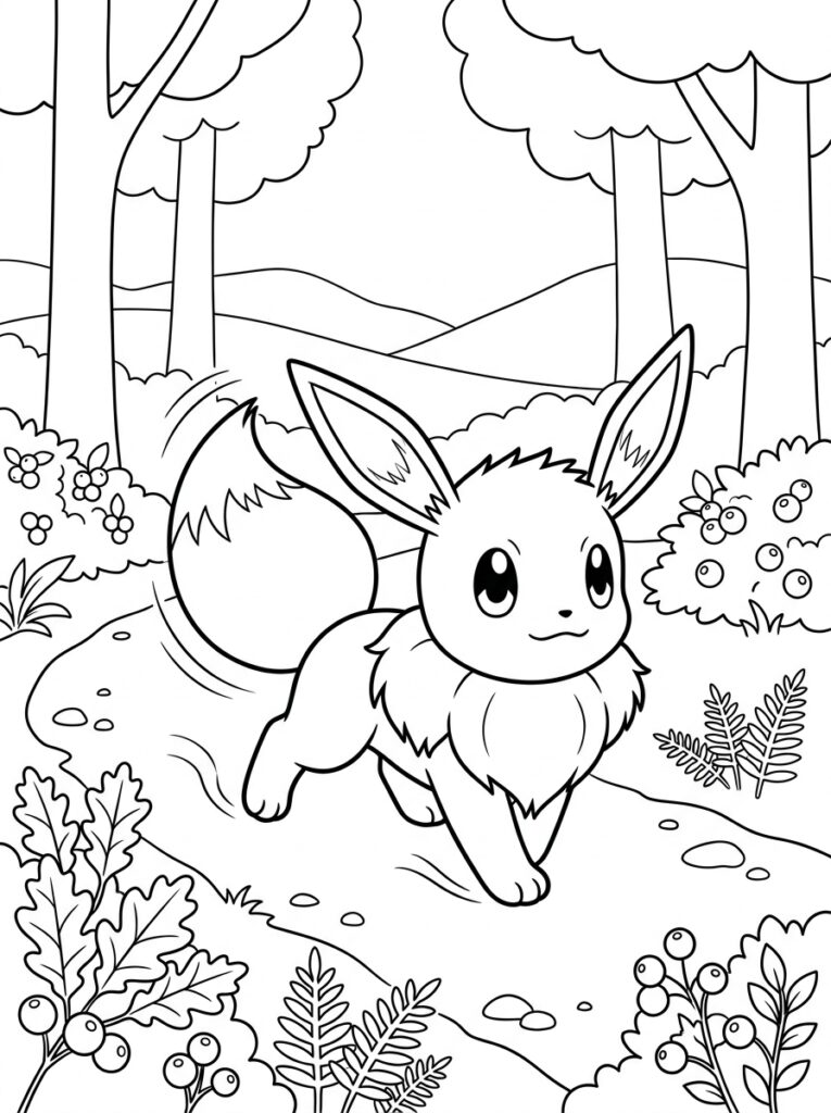 Eevee Kleurplaten (Gratis PDF Printables) 29 - gratis kleurplaat om te printen