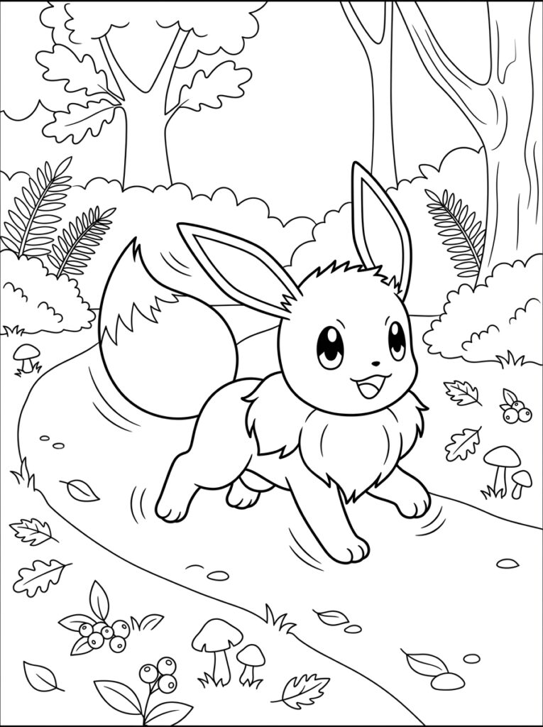 Eevee Kleurplaten (Gratis PDF Printables) 30 - gratis kleurplaat om te printen