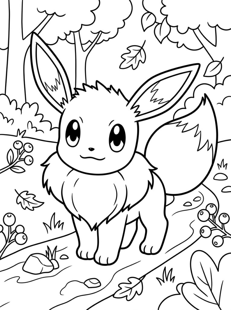 Eevee Kleurplaten (Gratis PDF Printables) 32 - gratis kleurplaat om te printen