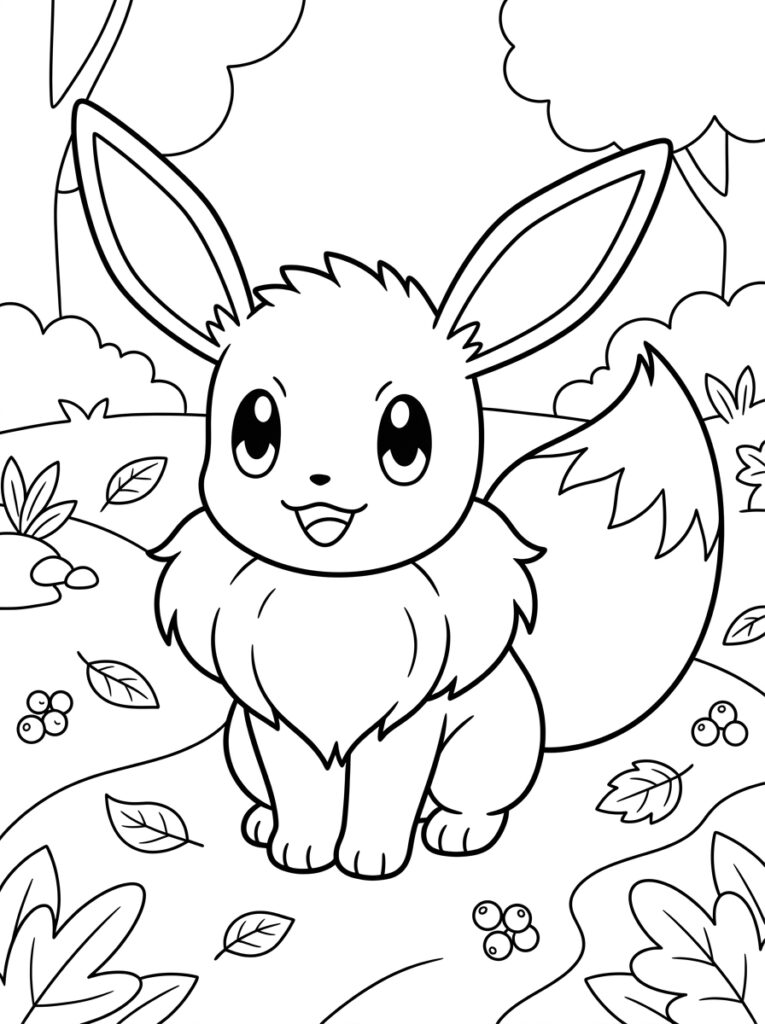 Eevee Kleurplaten (Gratis PDF Printables) 33 - gratis kleurplaat om te printen