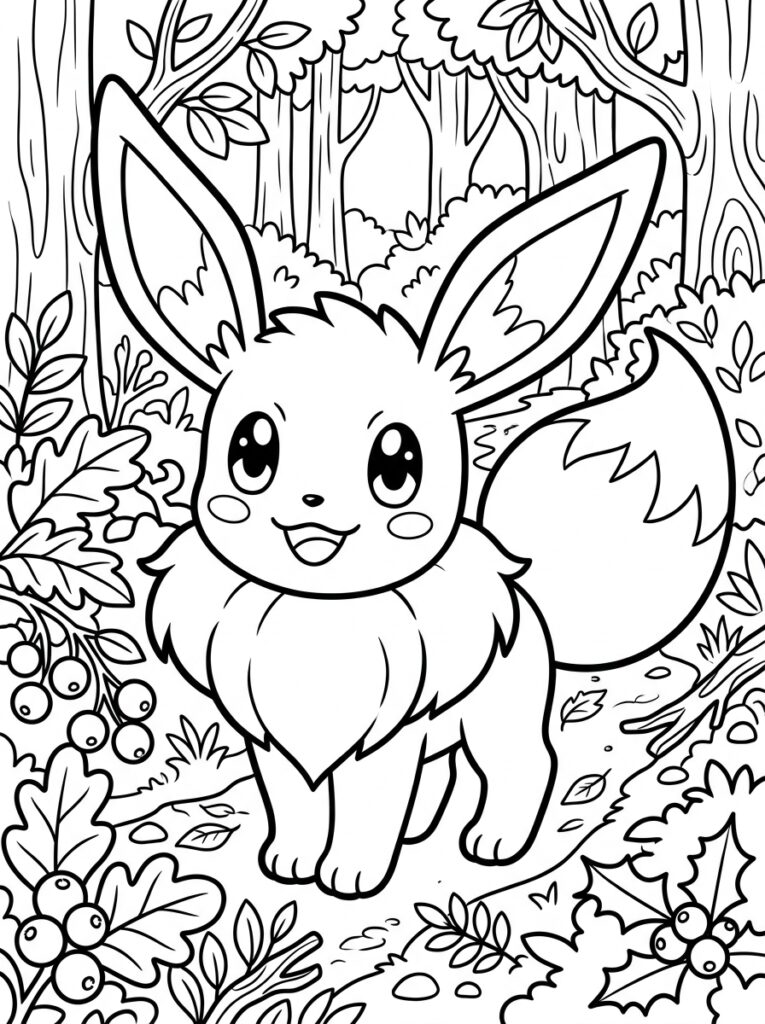 Eevee Kleurplaten (Gratis PDF Printables) 34 - gratis kleurplaat om te printen