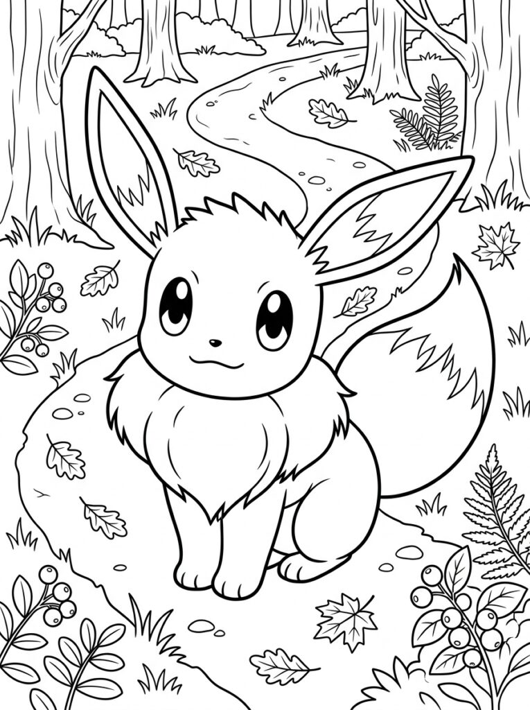 Eevee Kleurplaten (Gratis PDF Printables) 35 - gratis kleurplaat om te printen