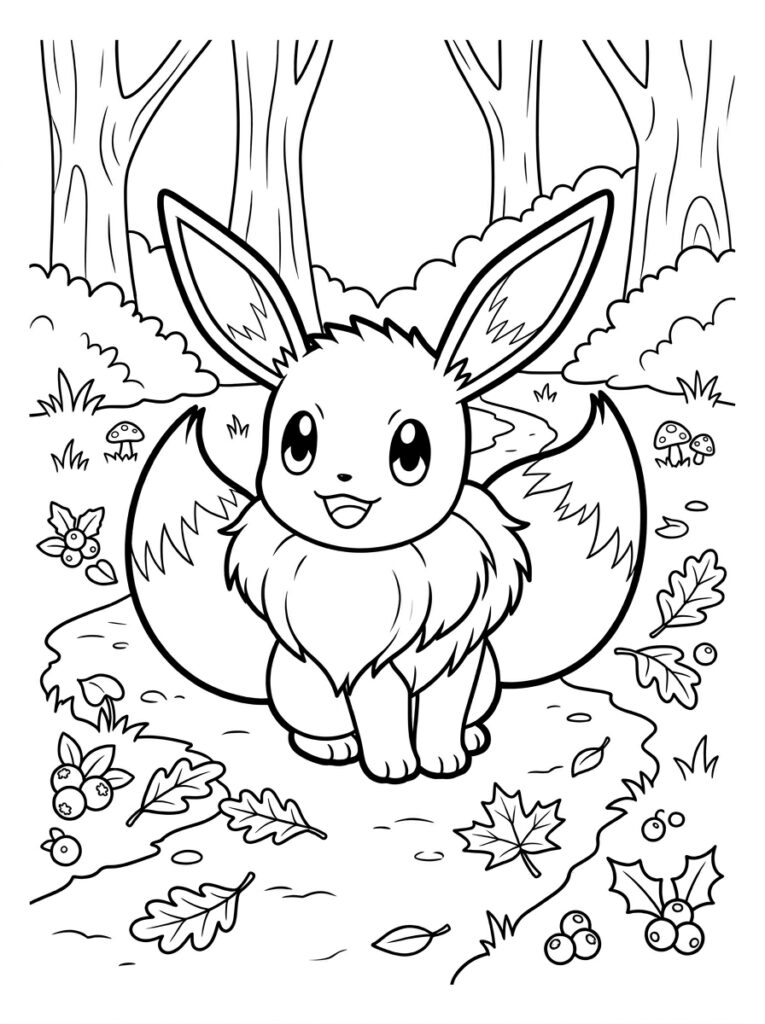 Eevee Kleurplaten (Gratis PDF Printables) 36 - gratis kleurplaat om te printen