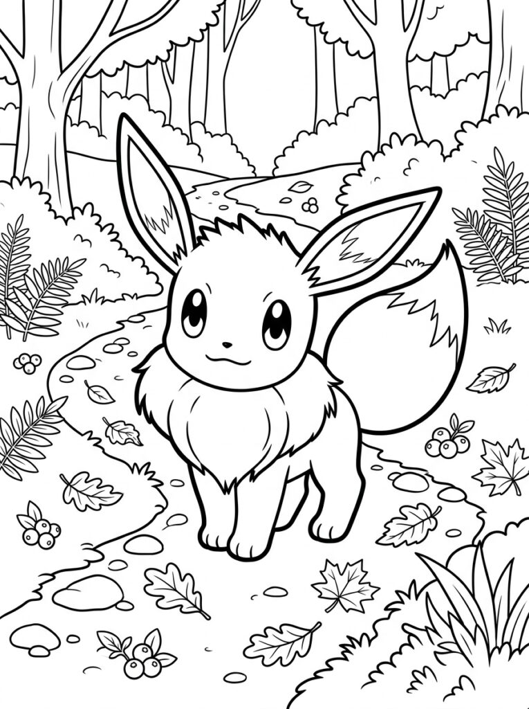 Eevee Kleurplaten (Gratis PDF Printables) 37 - gratis kleurplaat om te printen