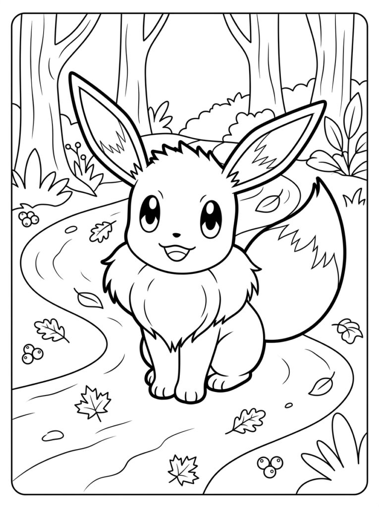 Eevee Kleurplaten (Gratis PDF Printables) 39 - gratis kleurplaat om te printen