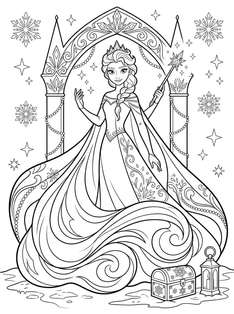 Elsa Kleurplaten (Gratis PDF Printables) 28 - gratis kleurplaat om te printen