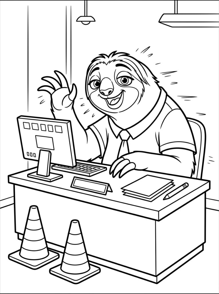 Flash Zootopia Kleurplaten (Gratis PDF Printables) 02 - gratis kleurplaat om te printen