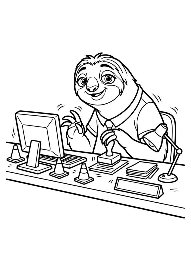 Flash Zootopia Kleurplaten (Gratis PDF Printables) 04 - gratis kleurplaat om te printen