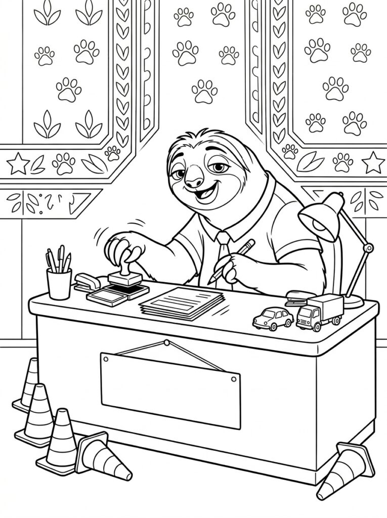 Flash Zootopia Kleurplaten (Gratis PDF Printables) 05 - gratis kleurplaat om te printen