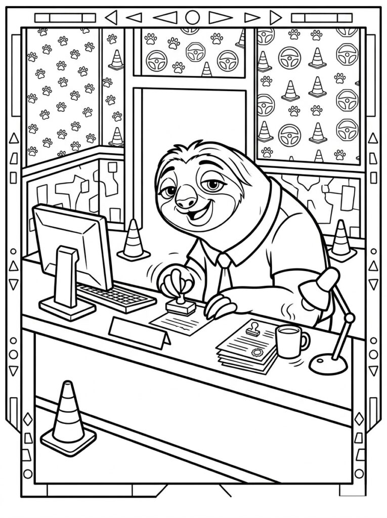 Flash Zootopia Kleurplaten (Gratis PDF Printables) 06 - gratis kleurplaat om te printen