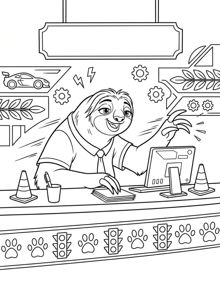 Flash Zootopia Kleurplaten (Gratis PDF Printables) 07 - gratis kleurplaat om te printen