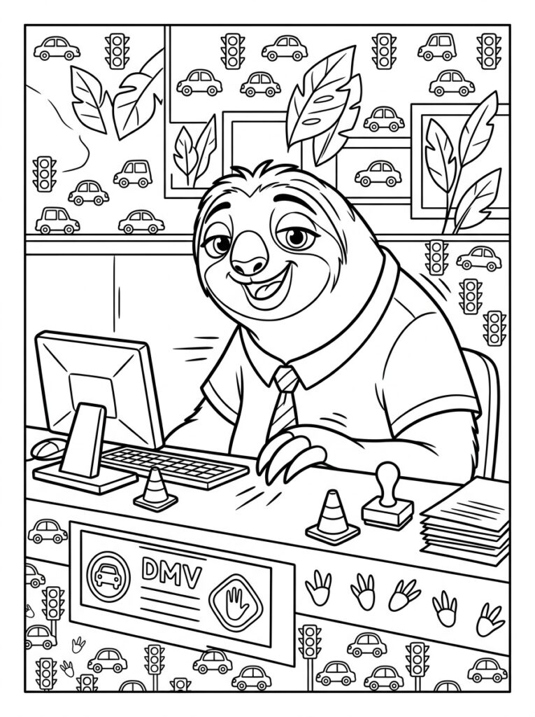 Flash Zootopia Kleurplaten (Gratis PDF Printables) 08 - gratis kleurplaat om te printen
