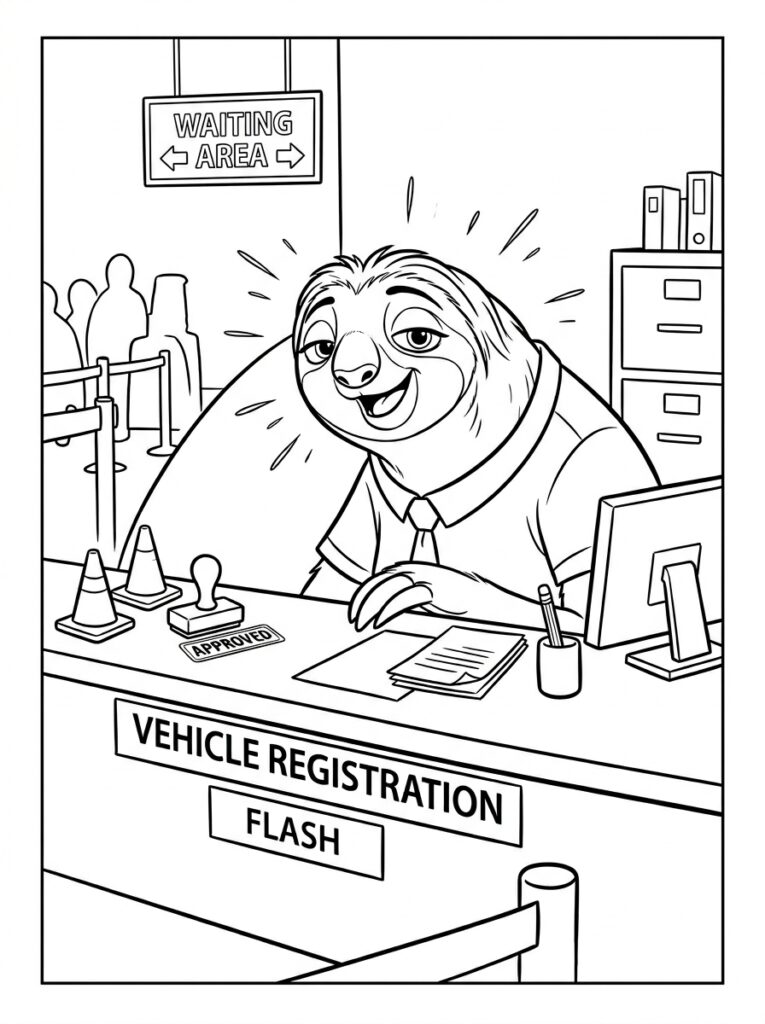 Flash Zootopia Kleurplaten (Gratis PDF Printables) 10 - gratis kleurplaat om te printen