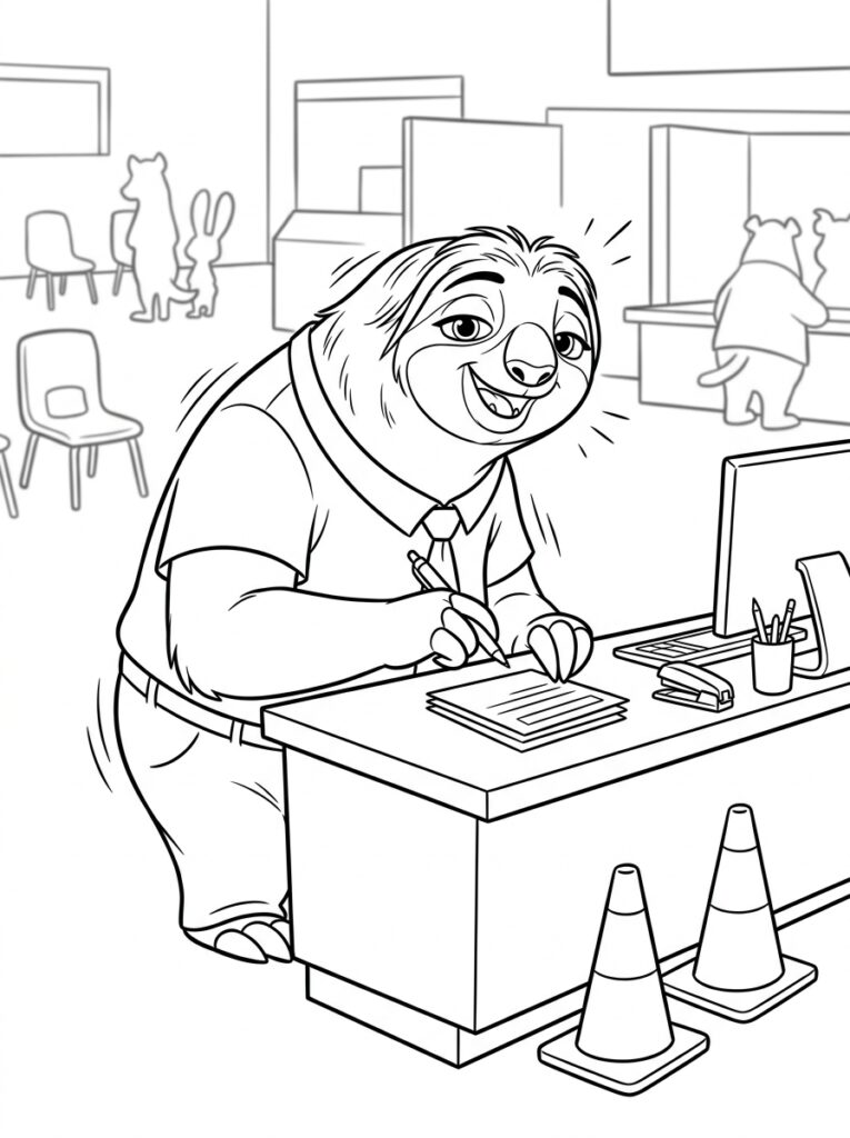 Flash Zootopia Kleurplaten (Gratis PDF Printables) 11 - gratis kleurplaat om te printen
