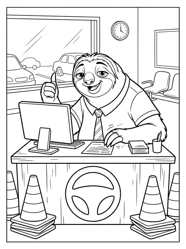 Flash Zootopia Kleurplaten (Gratis PDF Printables) 14 - gratis kleurplaat om te printen