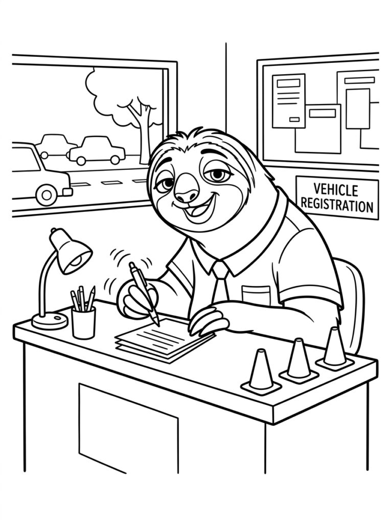 Flash Zootopia Kleurplaten (Gratis PDF Printables) 15 - gratis kleurplaat om te printen