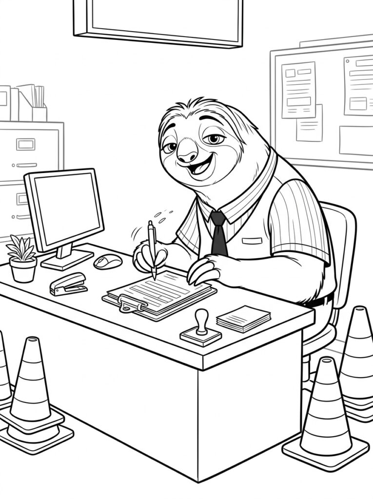 Flash Zootopia Kleurplaten (Gratis PDF Printables) 18 - gratis kleurplaat om te printen
