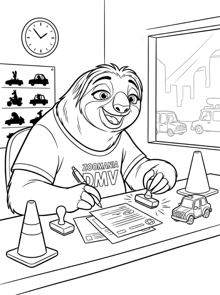 Flash Zootopia Kleurplaten (Gratis PDF Printables) 20 - gratis kleurplaat om te printen