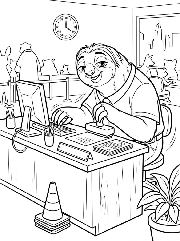 Flash Zootopia Kleurplaten (Gratis PDF Printables) 21 - gratis kleurplaat om te printen