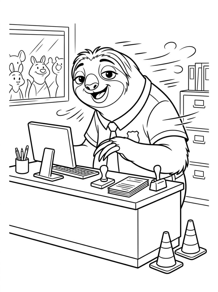 Flash Zootopia Kleurplaten (Gratis PDF Printables) 22 - gratis kleurplaat om te printen