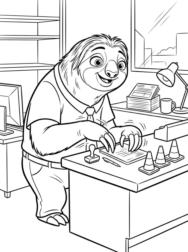 Flash Zootopia Kleurplaten (Gratis PDF Printables) 24 - gratis kleurplaat om te printen