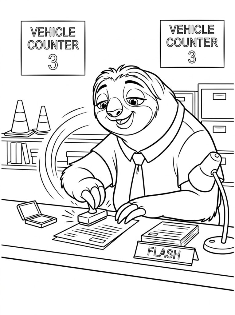 Flash Zootopia Kleurplaten (Gratis PDF Printables) 25 - gratis kleurplaat om te printen