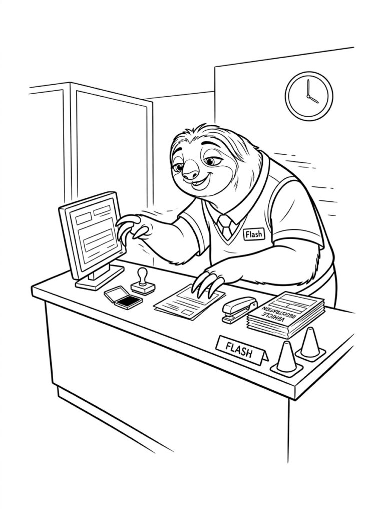 Flash Zootopia Kleurplaten (Gratis PDF Printables) 27 - gratis kleurplaat om te printen