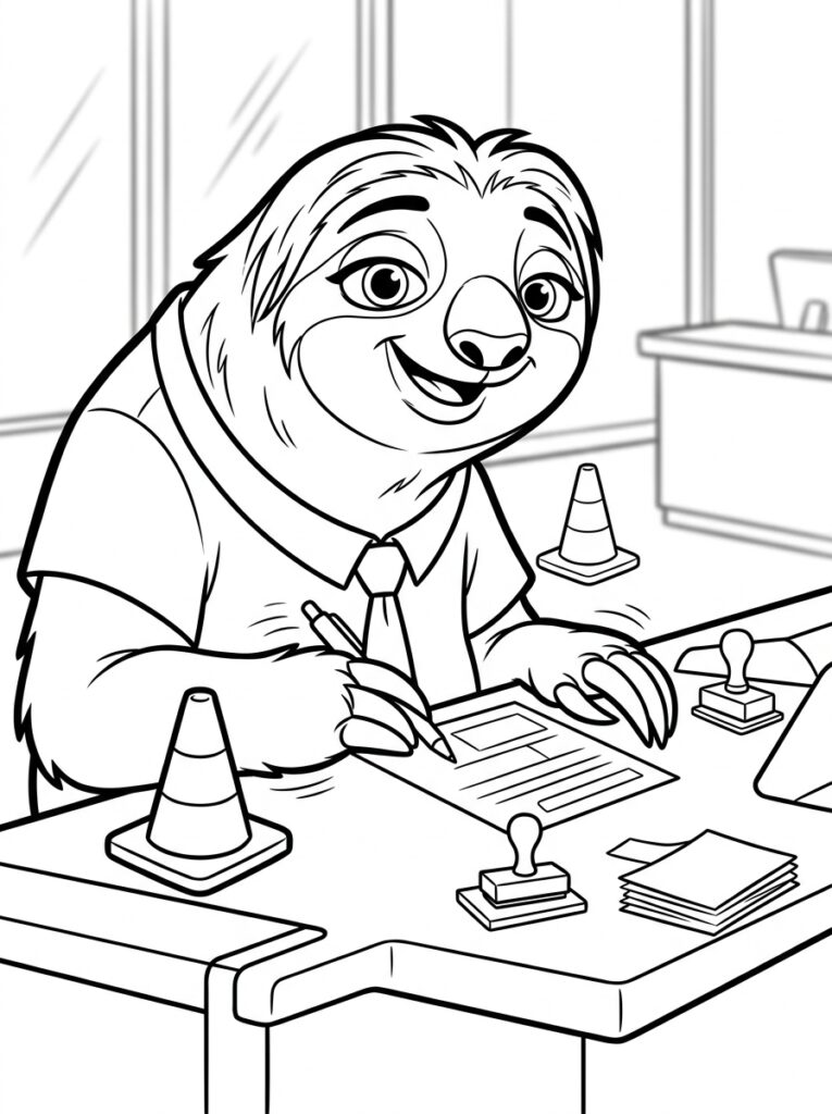Flash Zootopia Kleurplaten (Gratis PDF Printables) 29 - gratis kleurplaat om te printen