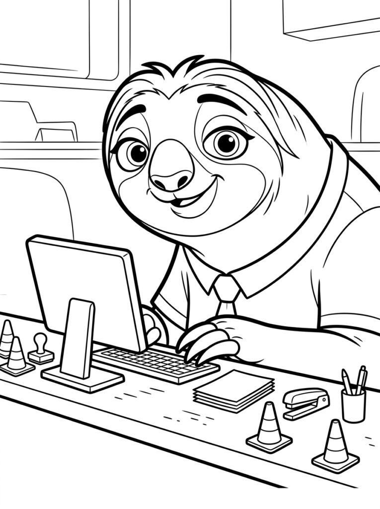 Flash Zootopia Kleurplaten (Gratis PDF Printables) 31 - gratis kleurplaat om te printen