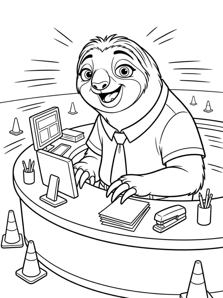 Flash Zootopia Kleurplaten (Gratis PDF Printables) 33 - gratis kleurplaat om te printen