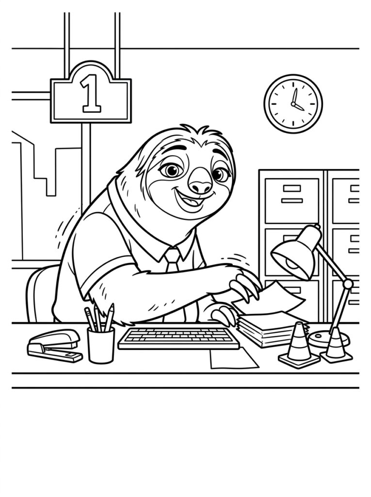 Flash Zootopia Kleurplaten (Gratis PDF Printables) 34 - gratis kleurplaat om te printen