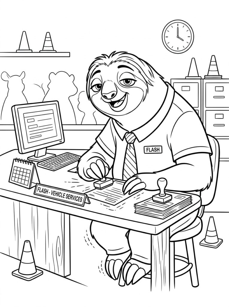 Flash Zootopia Kleurplaten (Gratis PDF Printables) 35 - gratis kleurplaat om te printen