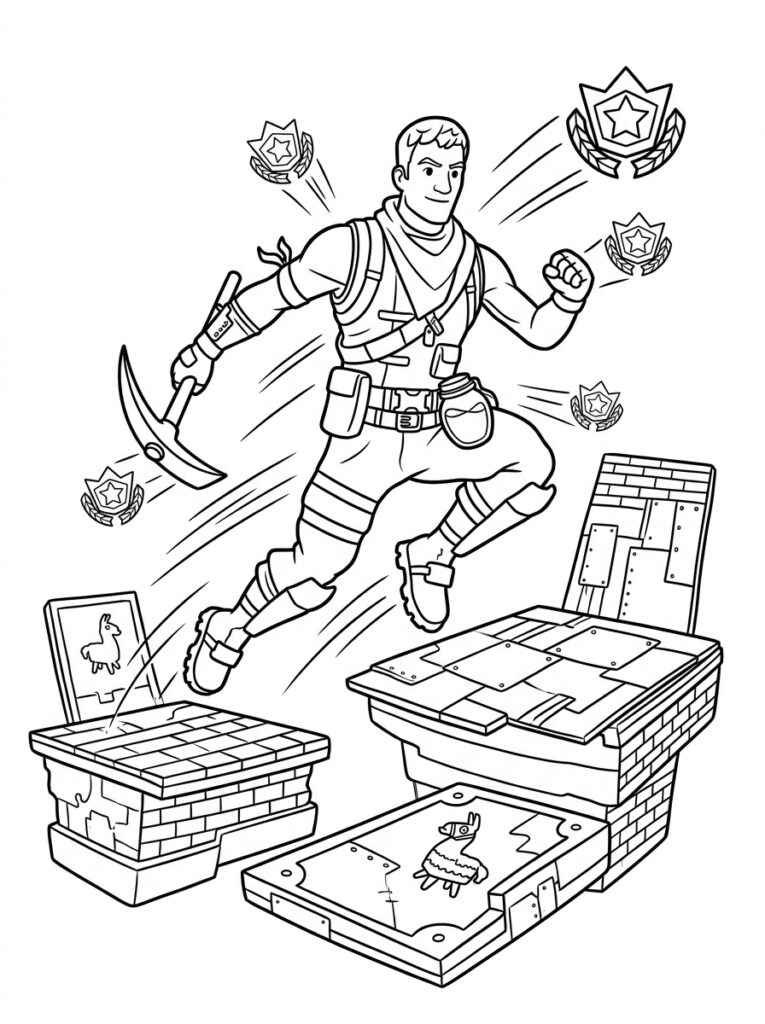 Fortnite Kleurplaten (Gratis PDF Printables) 06 - gratis kleurplaat om te printen