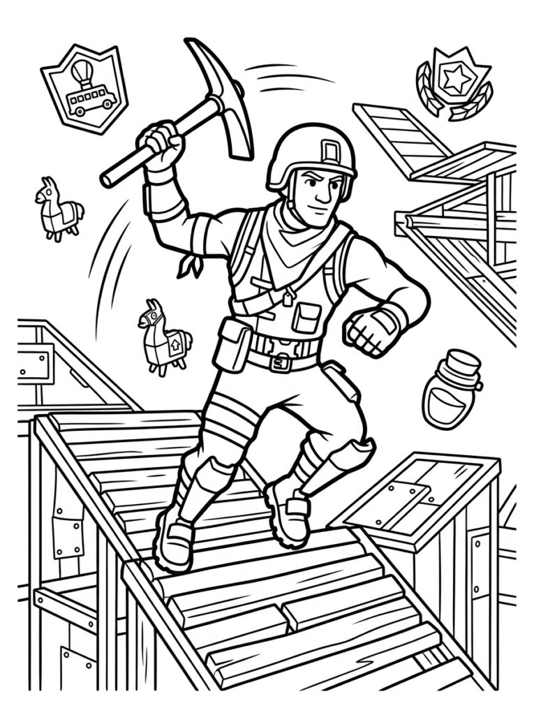 Fortnite Kleurplaten (Gratis PDF Printables) 09 - gratis kleurplaat om te printen