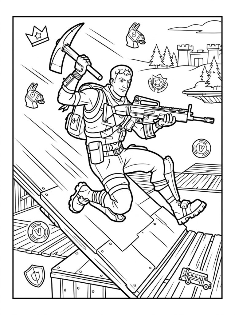 Fortnite Kleurplaten (Gratis PDF Printables) 11 - gratis kleurplaat om te printen