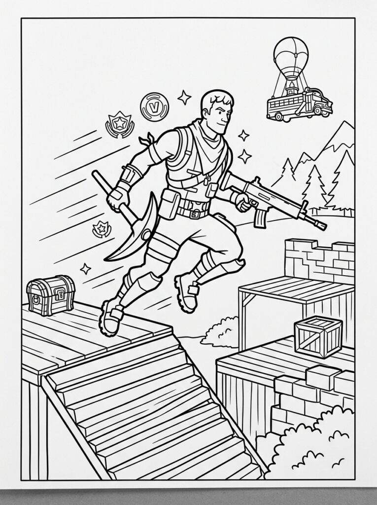 Fortnite Kleurplaten (Gratis PDF Printables) 13 - gratis kleurplaat om te printen