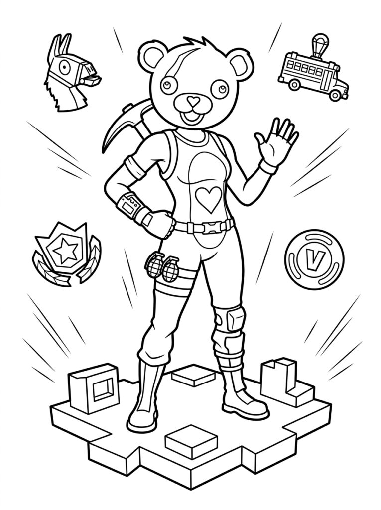 Fortnite Kleurplaten (Gratis PDF Printables) 14 - gratis kleurplaat om te printen
