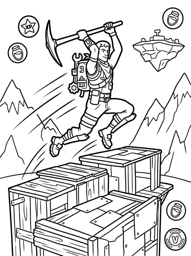 Fortnite Kleurplaten (Gratis PDF Printables) 19 - gratis kleurplaat om te printen
