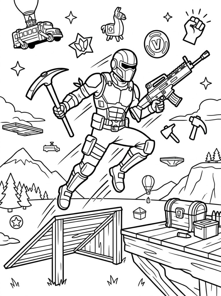 Fortnite Kleurplaten (Gratis PDF Printables) 20 - gratis kleurplaat om te printen
