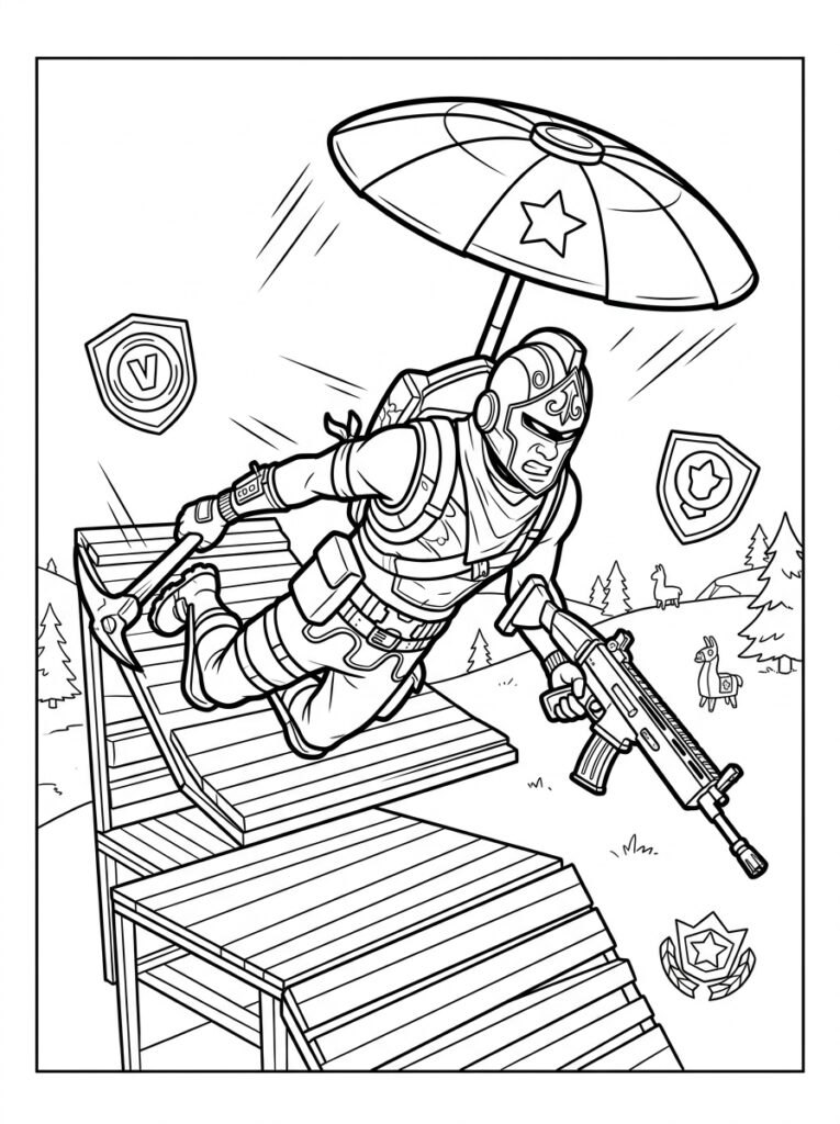 Fortnite Kleurplaten (Gratis PDF Printables) 22 - gratis kleurplaat om te printen