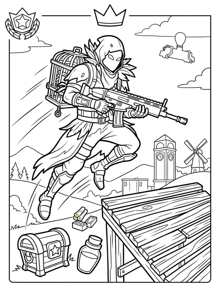 Fortnite Kleurplaten (Gratis PDF Printables) 24 - gratis kleurplaat om te printen