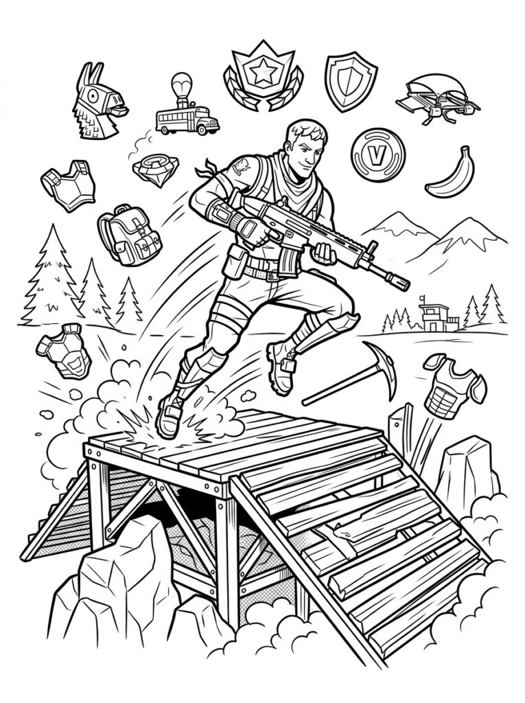 Fortnite Kleurplaten (Gratis PDF Printables) 25 - gratis kleurplaat om te printen