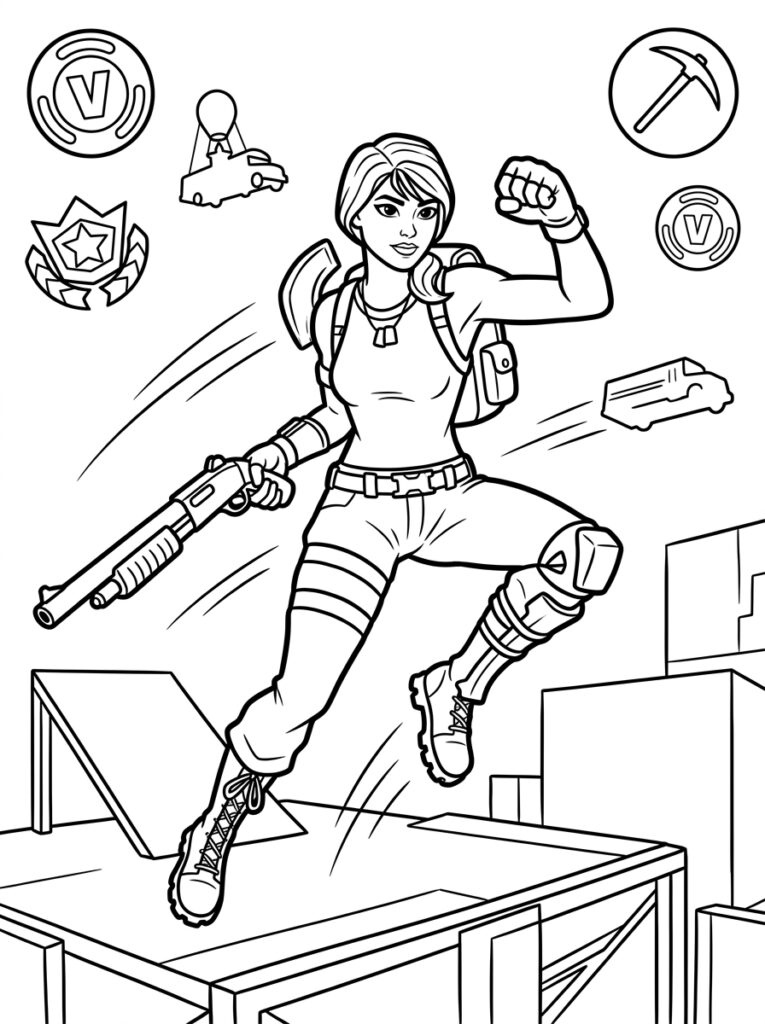 Fortnite Kleurplaten (Gratis PDF Printables) 39 - gratis kleurplaat om te printen