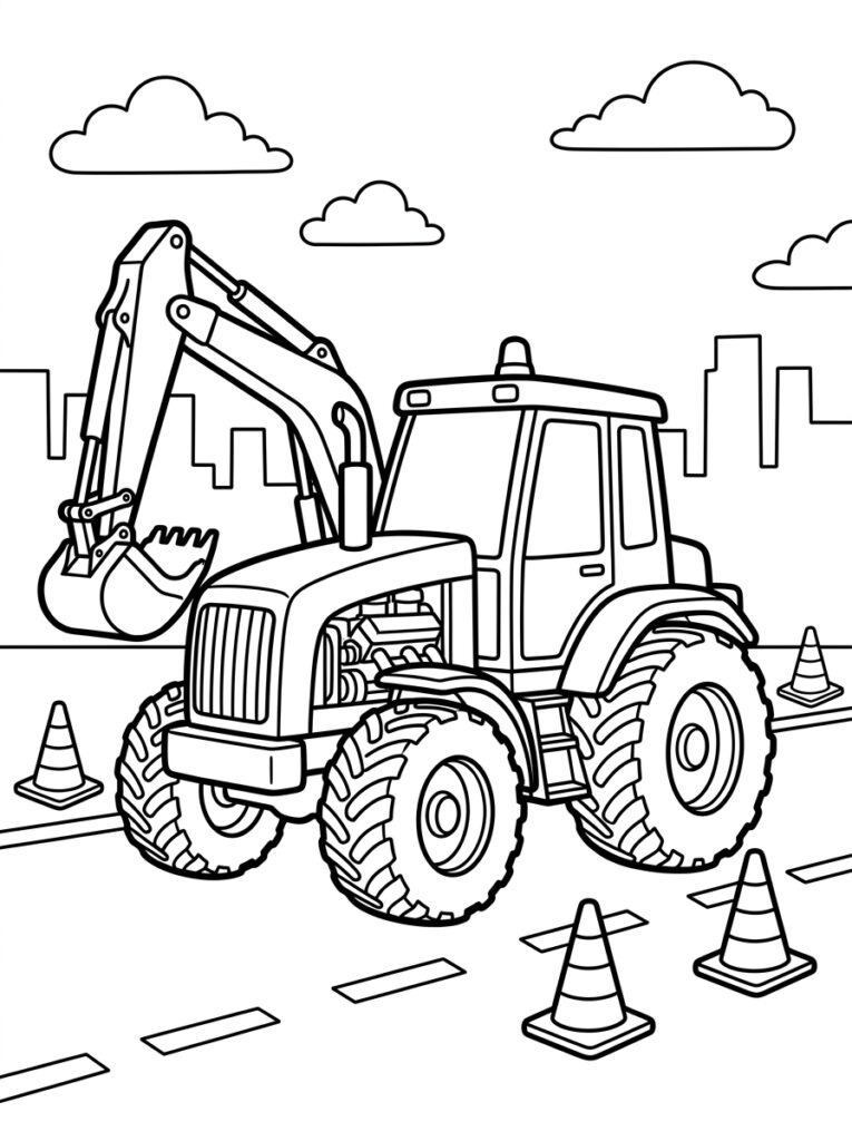 Graafmachine Kleurplaten (Gratis PDF Printables) 03 - gratis kleurplaat om te printen