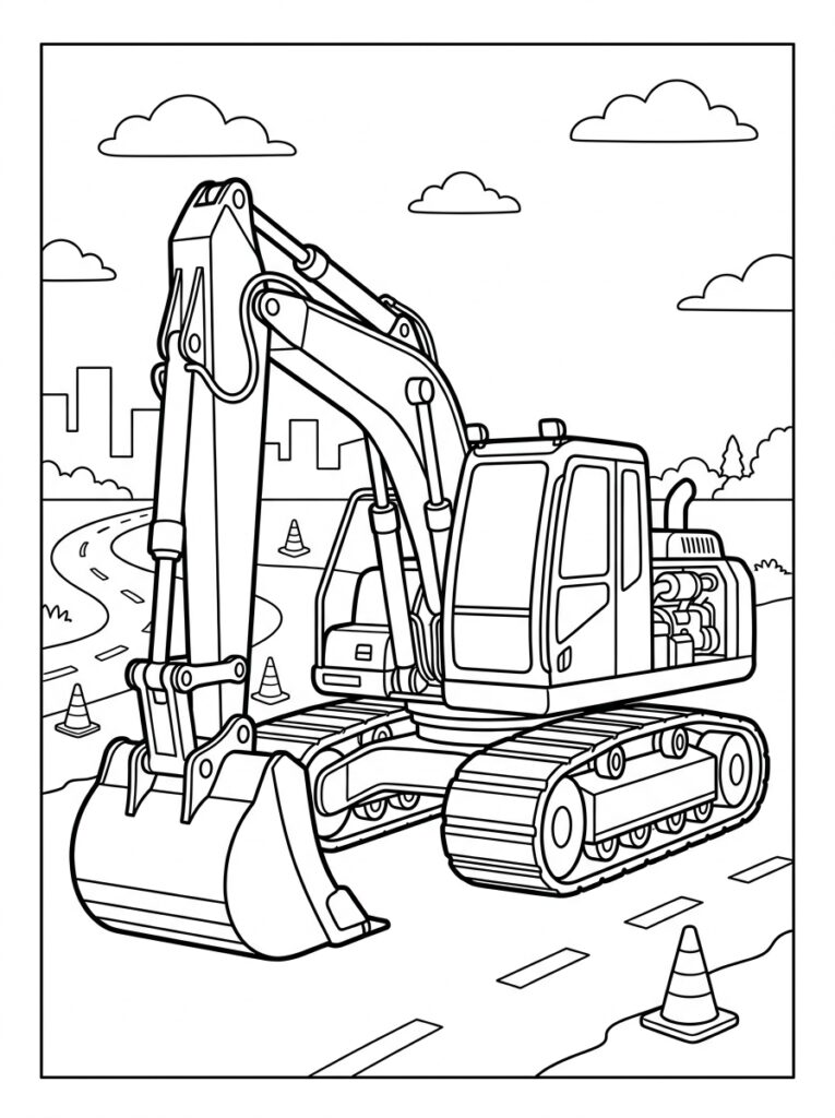 Graafmachine Kleurplaten (Gratis PDF Printables) 10 - gratis kleurplaat om te printen