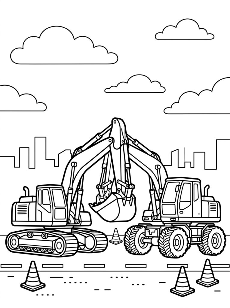 Graafmachine Kleurplaten (Gratis PDF Printables) 15 - gratis kleurplaat om te printen