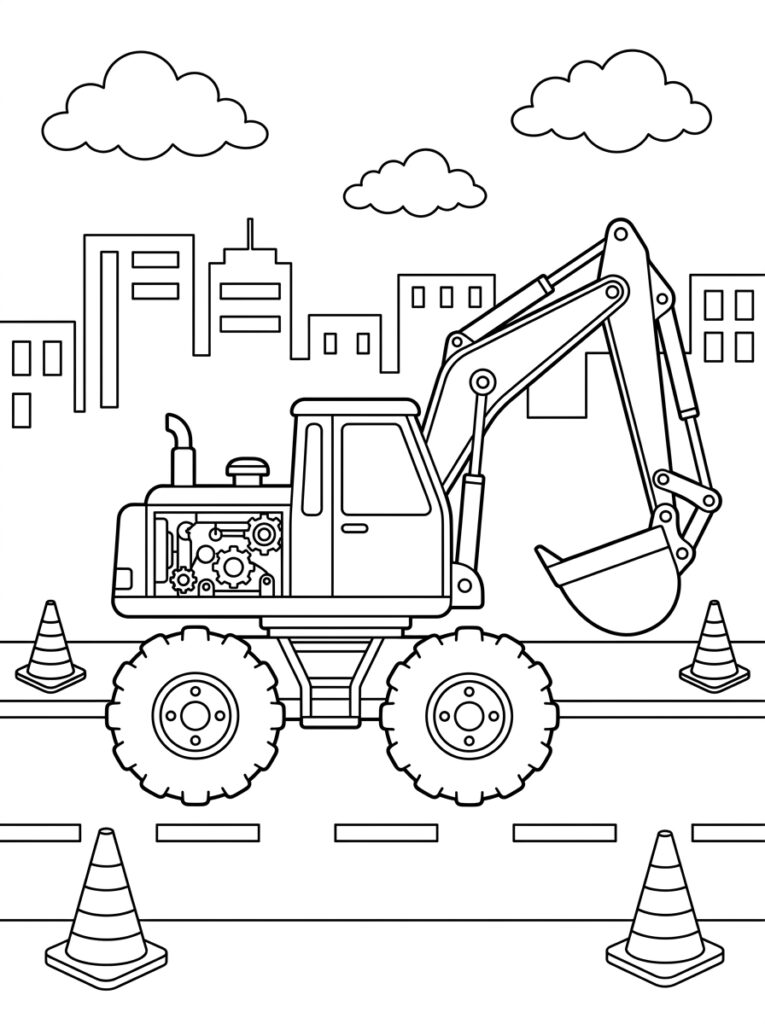 Graafmachine Kleurplaten (Gratis PDF Printables) 17 - gratis kleurplaat om te printen