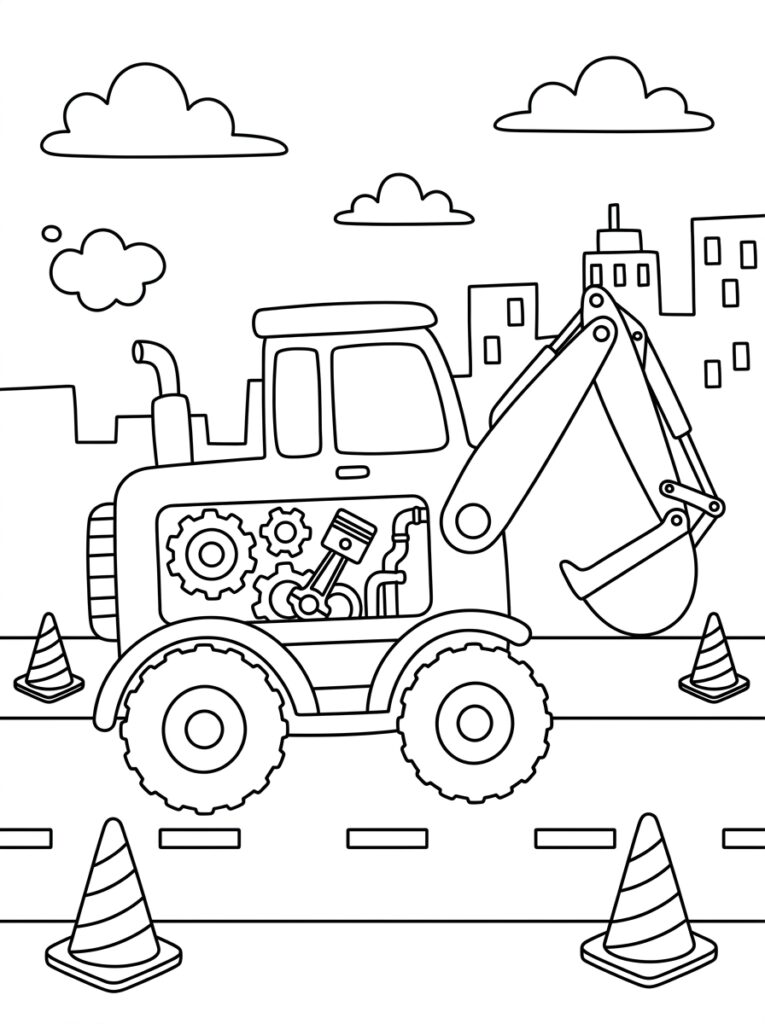 Graafmachine Kleurplaten (Gratis PDF Printables) 18 - gratis kleurplaat om te printen